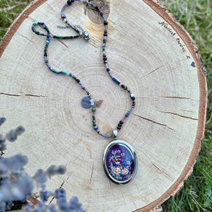 Fioletowa haftowana Łąka